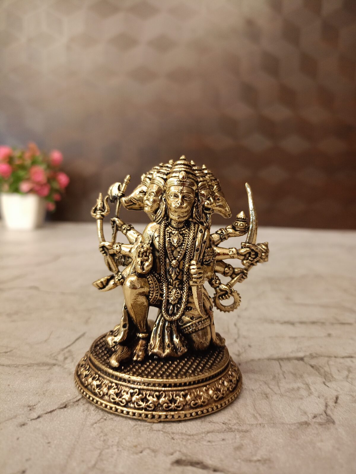 Brass Fine art Panchamuga Hanuman