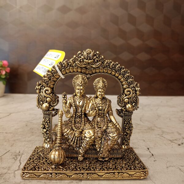 Brass Fine art Vishnu Lakshmi Thiruvachi idol