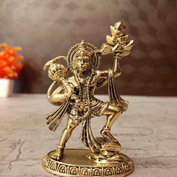 Brass Hanuman Holding Mountain