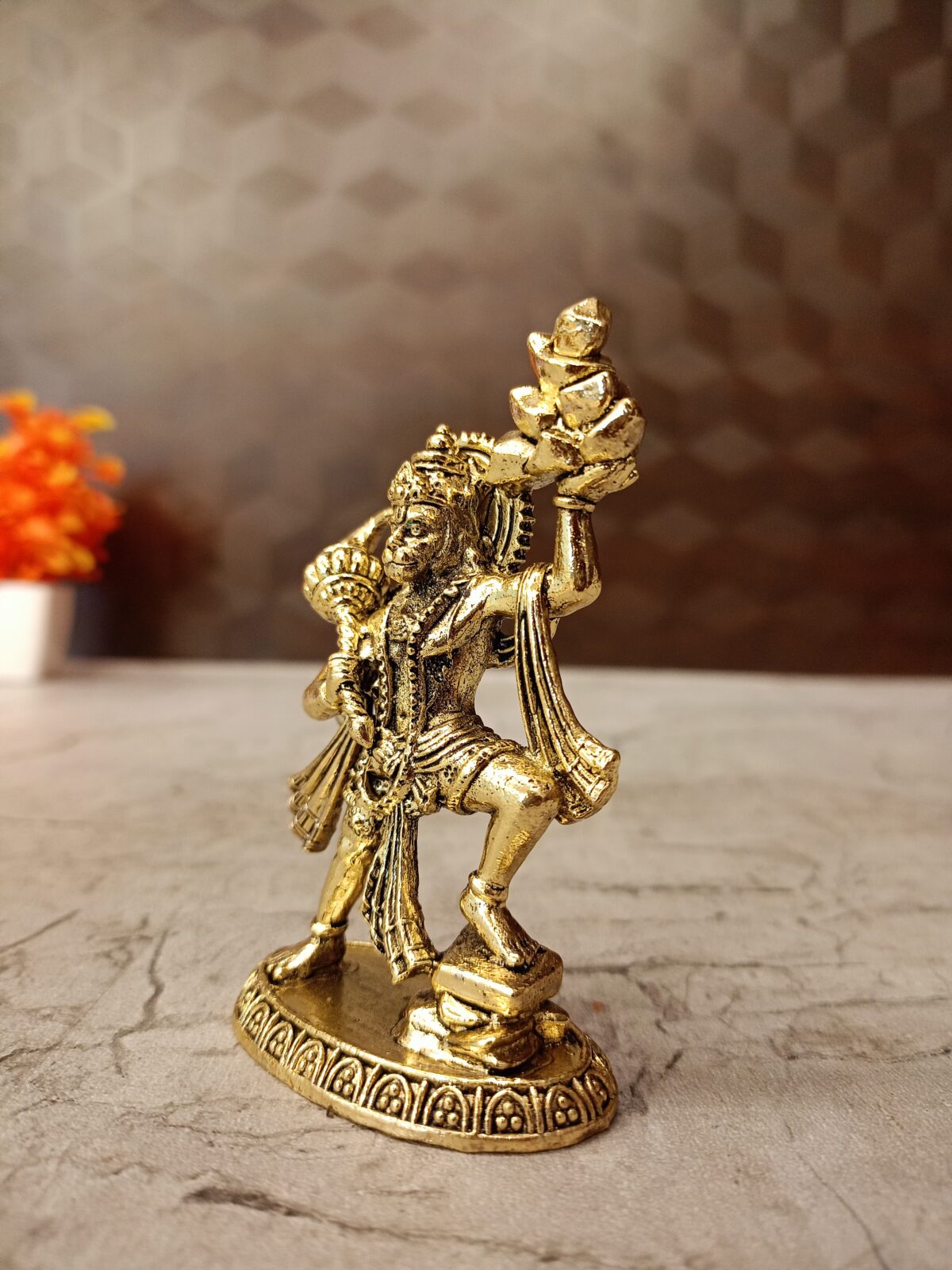 buy brass hanuman holding mountain antique idol best price showroom coimbatore 2 scaled