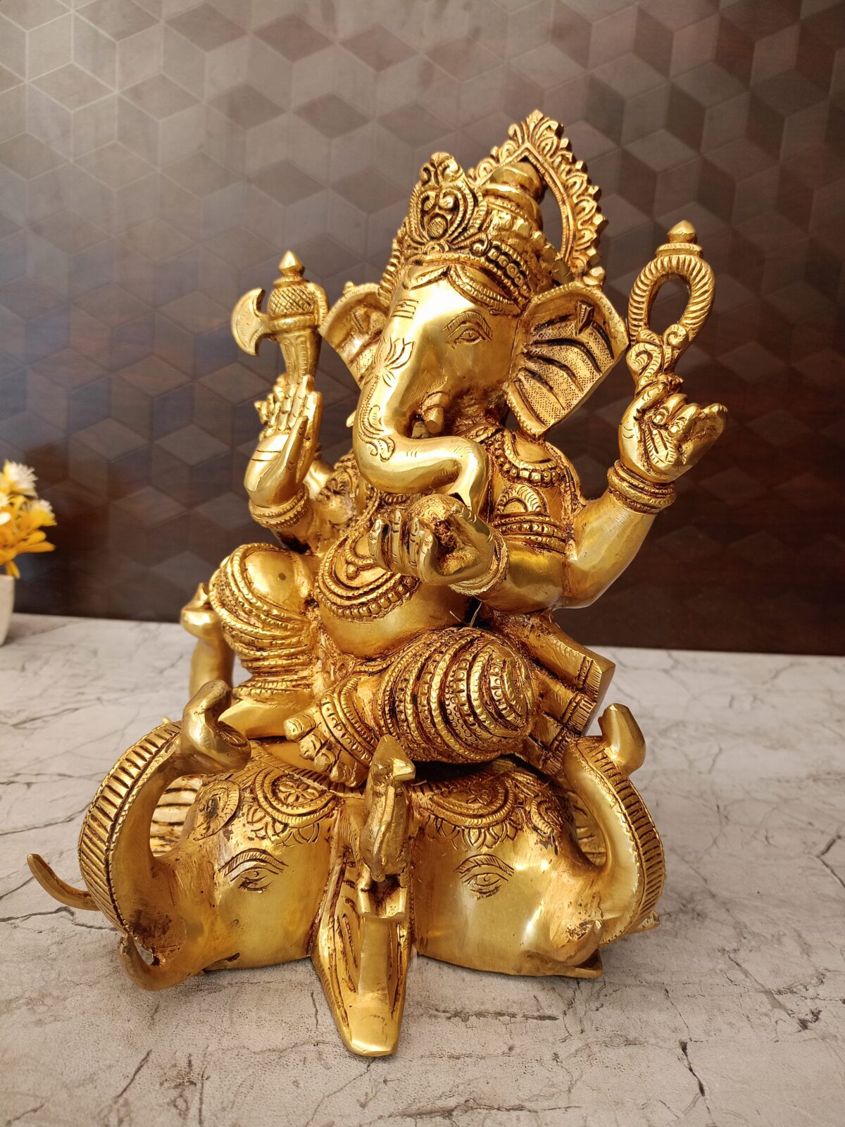 brass ganesha sitting elephant head poooja gift vgocart coimbatore india1 scaled