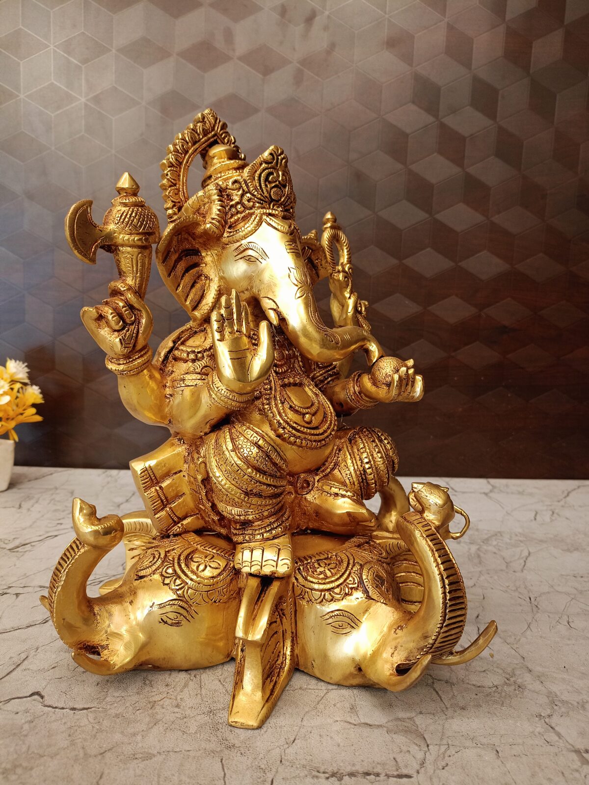 brass ganesha sitting elephant head poooja gift vgocart coimbatore india2 scaled