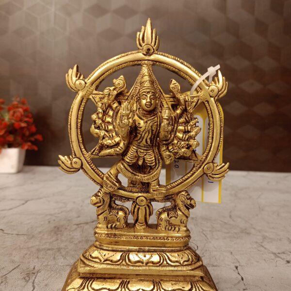 brass chakrathalwar idol