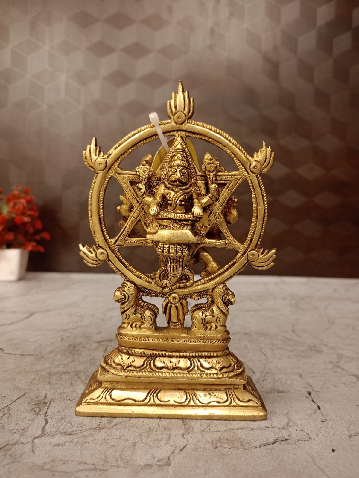 brass chakrathalwar idol pooja gift vgocaret coimbatore india3 scaled