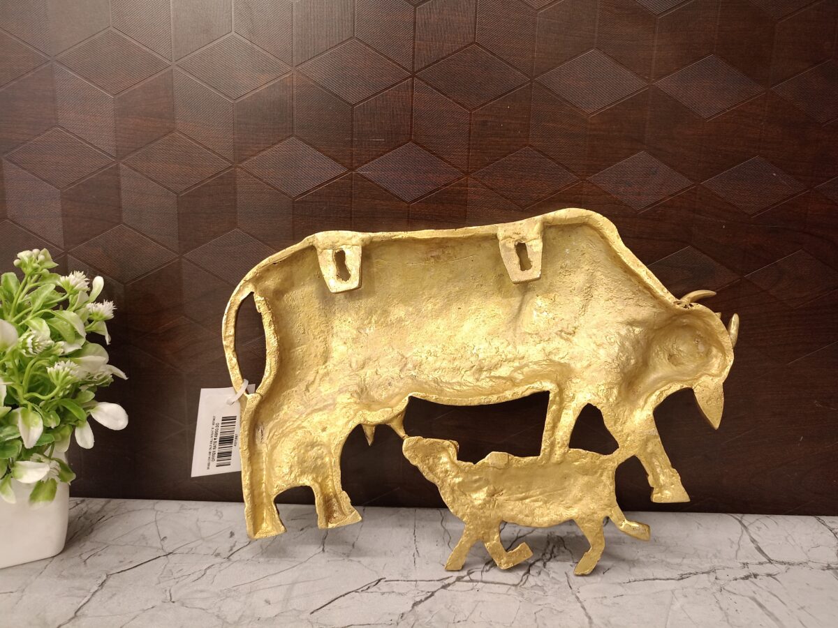 Brass Cow And Calf Wall Mount 8" - Image 3