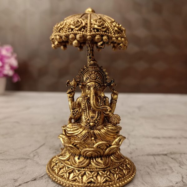 brass-ganesha-umberla-idol-pooja-gift-vgocart-coimbatore-india