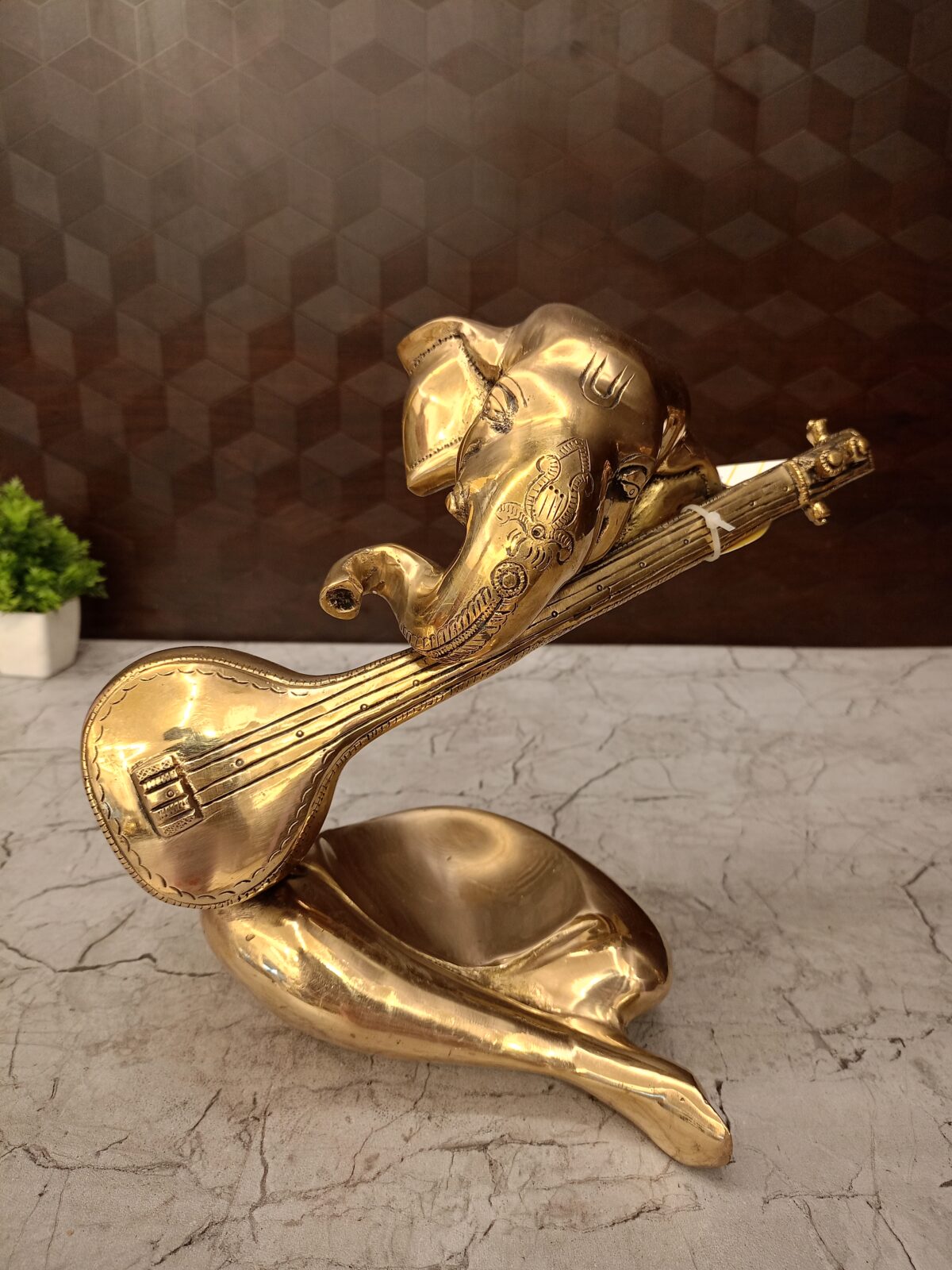 brass morden ganesha veena idol pooja gift vgocart coimbatore india1 scaled