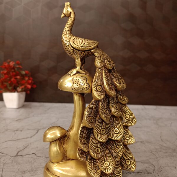 Brass peacock idol