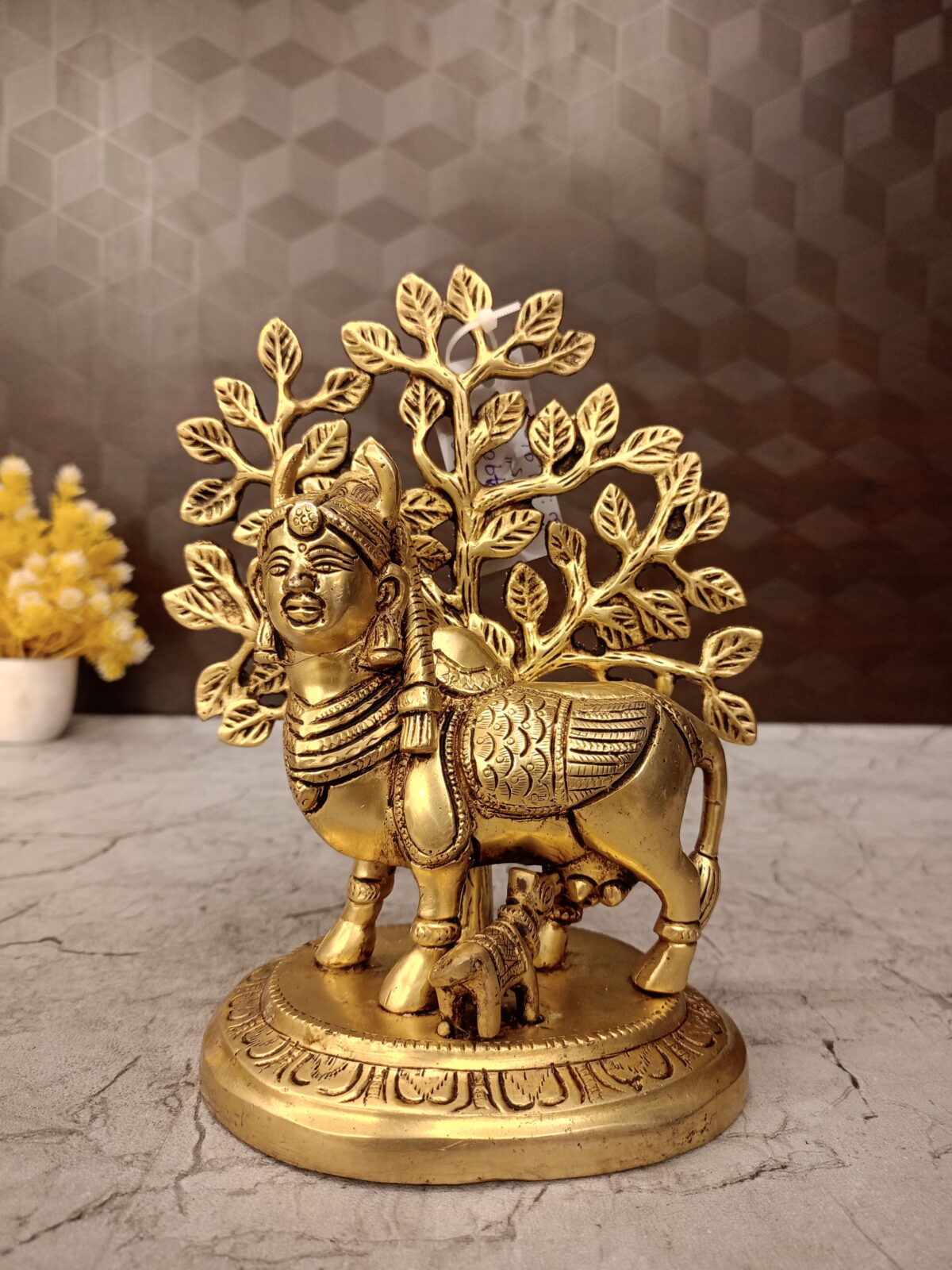 Brass Kamadenu With Tree
