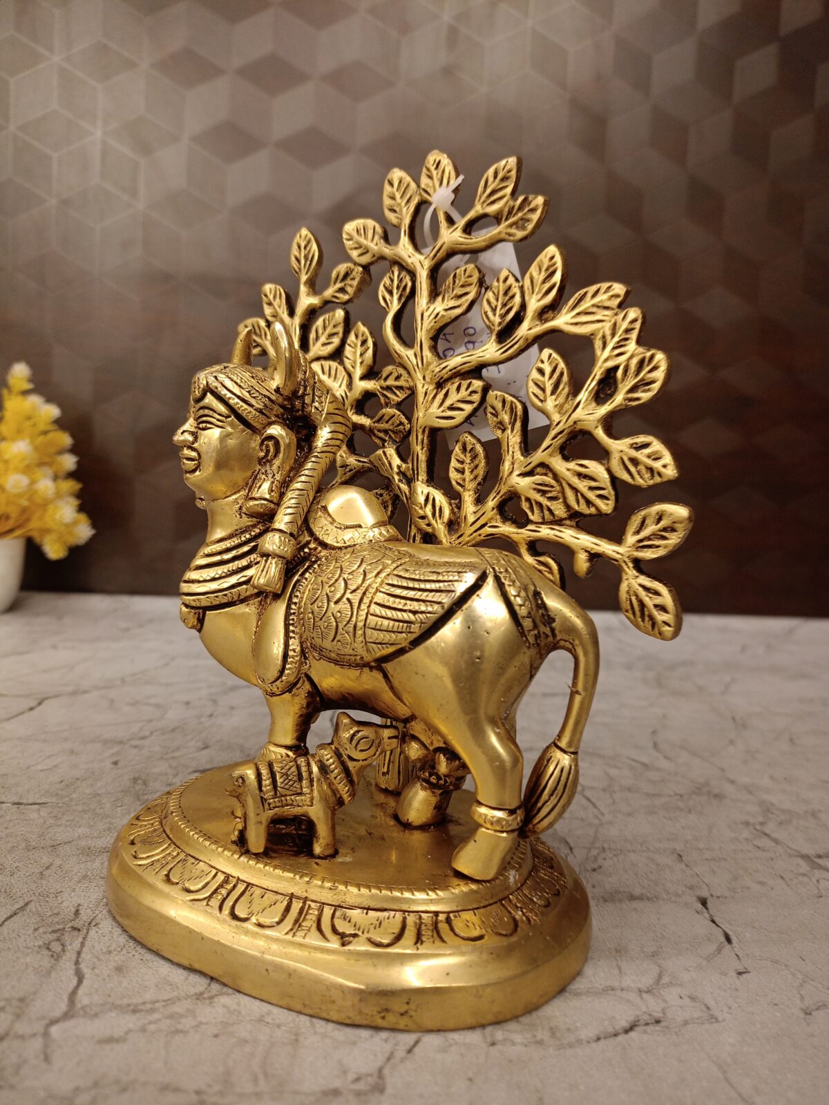 Brass Tree Kamadhenu Idol 7.5'' - Image 4