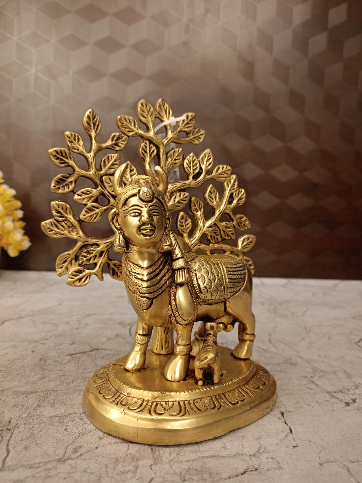 Brass Tree Kamadhenu Idol 7.5'' - Image 3