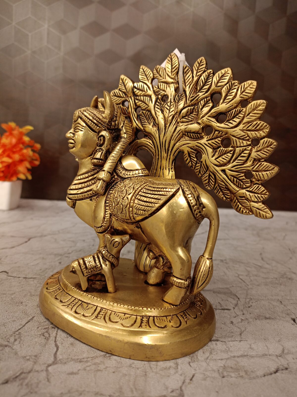 Brass Tree Kamadhenu Idol 7'' - Image 4