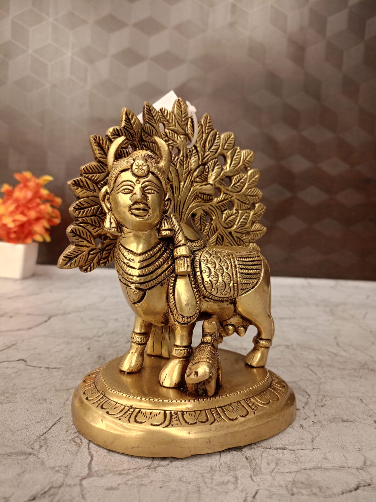 Brass Tree Kamadhenu Idol 7'' - Image 3