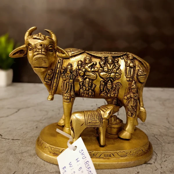 brass-multi-god-cow-and-calf-idol-pooja-gift-antique-vgocart-coimbatore