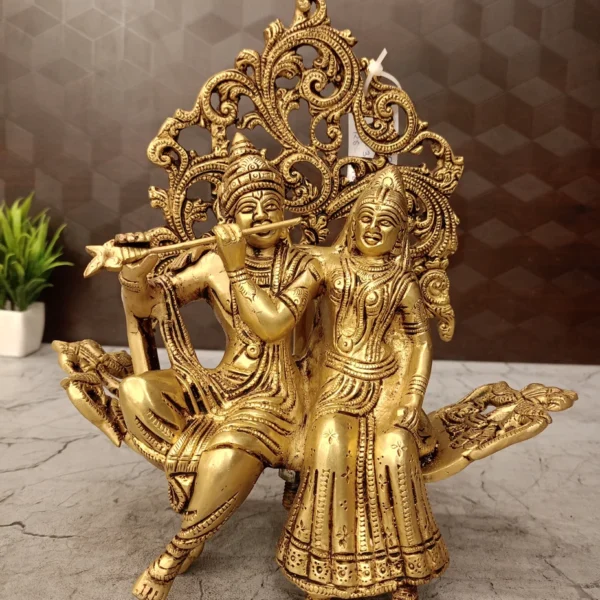 brass-radha-krishana-idol-sitting-in-designer-sofa-idol-antique-pooja-gift-vgocart-coimbatore-india