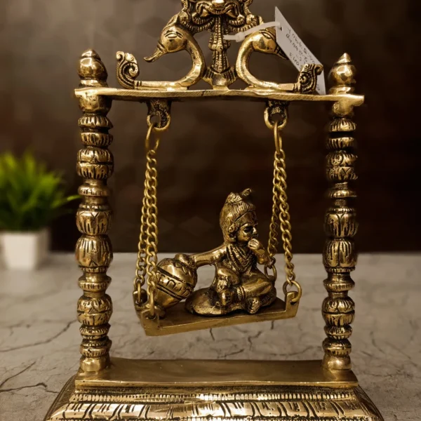 brass-swing-baby-krishna-idol-pooja-gift-antique-vgocart-coimbatore
