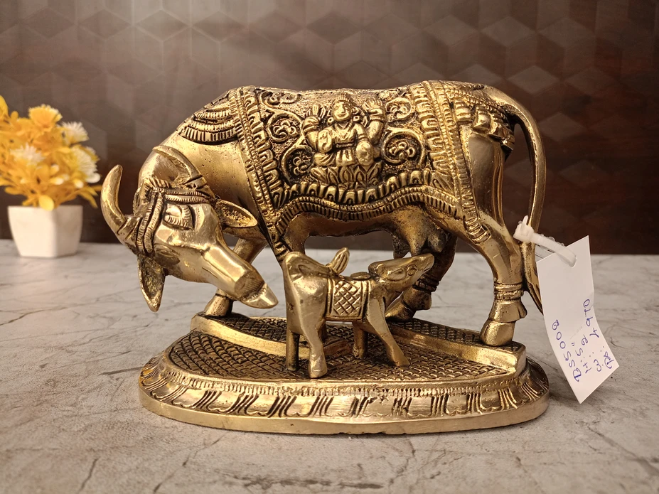cow-and-calf-idol-pooja-gift-antique-vgocart-coimbatore cow and calf idol pooja gift antique coimbatore