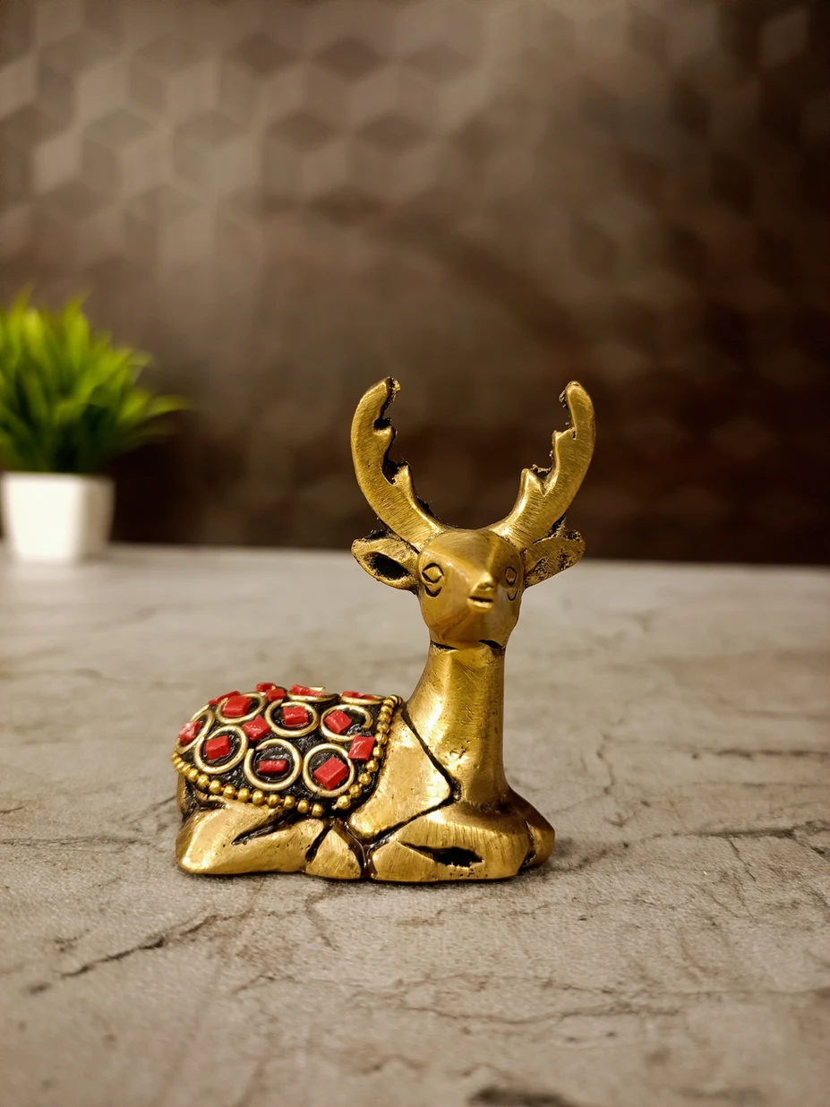 brass-stone-deer-idol-pooja-gift-antique-vgocart-coimbatore brass-stone-deer-idol-pooja-gift-antique-vgocart-coimbatore