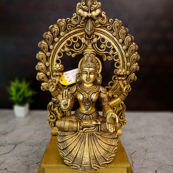 Brass Lakshmi Idol With Well Design Arch 16.5"
