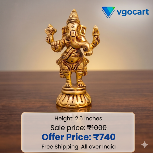 Brass Ganesha Idol 2.5 inch