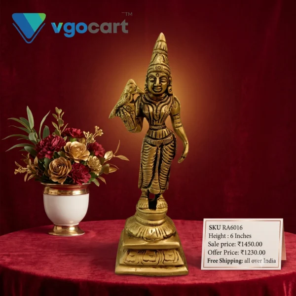 brass meenakshi amman idol pooja gift vgocart coimbatore india RA6016