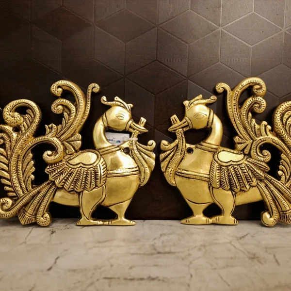 brass peacock wall mount pooja gfit vgocart coimbatore india GA6035