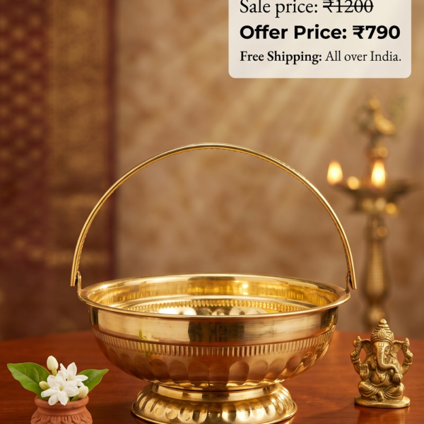 Brass Pooja Basket 8''